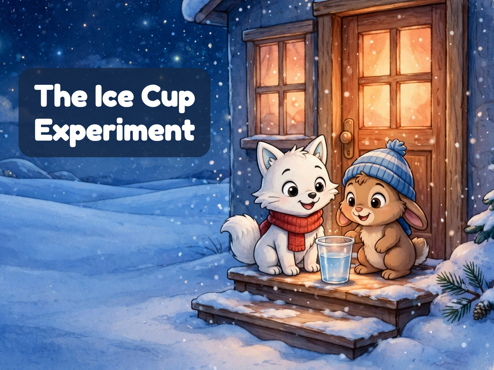 Cover for The Ice Cup Experiment: the lesson title over the opening scene art.
